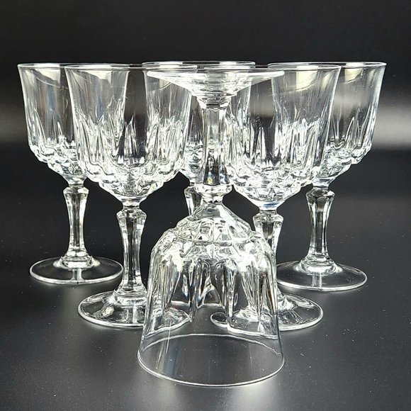 Vintage - Set of 6 - Water Goblet St. Germain by CRISTAL D  Vintage Water Goblet St. Germain by CRISTAL D\'ARQUES-DURAND - Set of 6